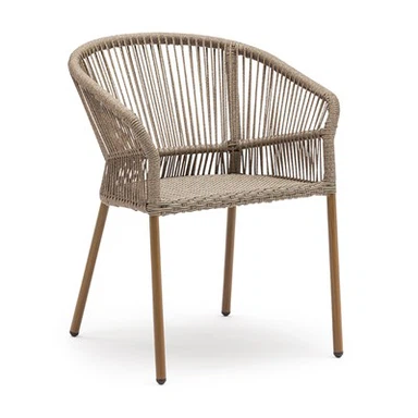 صندلی طناب پلی اتیلن پیچ خورده برای سبک کافه در فضای باز